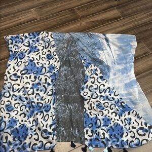 Classic Blue and Black Kimono